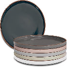 Flat Dinner Plates Set - Assorted Neutrals