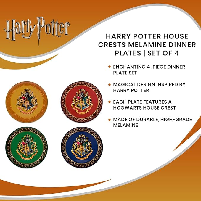 Harry Potter Hogwarts Crest Melamine Plate Set