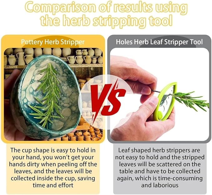 Pottery Herb Stripper Bowl