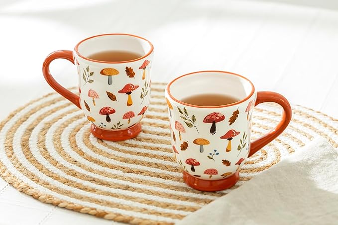 Mushrooms 12oz Ceramic Footed Mug