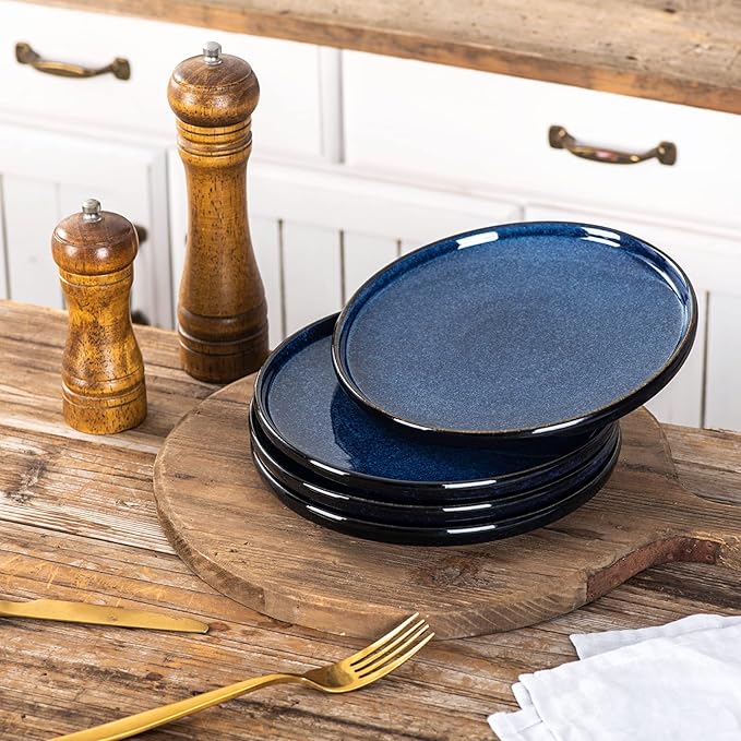 Ceramic Dinner Plates Set - Blue