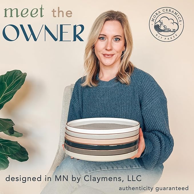 Flat Dinner Plates Set - Assorted Neutrals