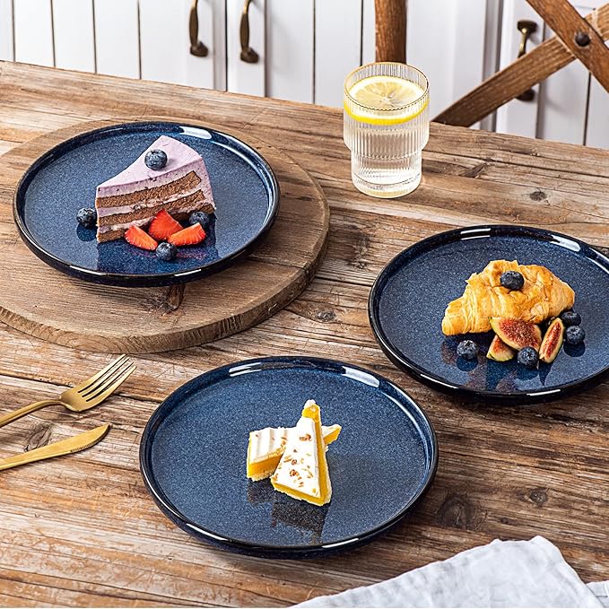 Ceramic Dinner Plates Set - Blue
