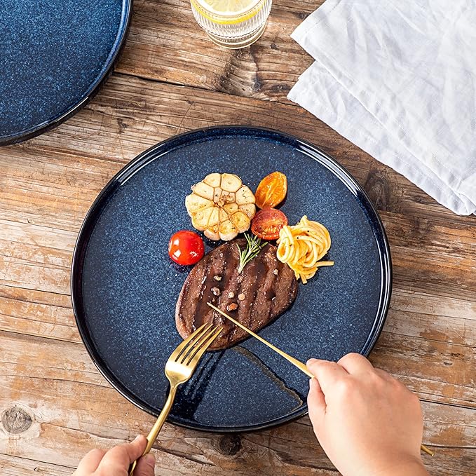 Ceramic Dinner Plates Set - Blue