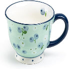 Mint Green Blueberry 14oz Ceramic Mug